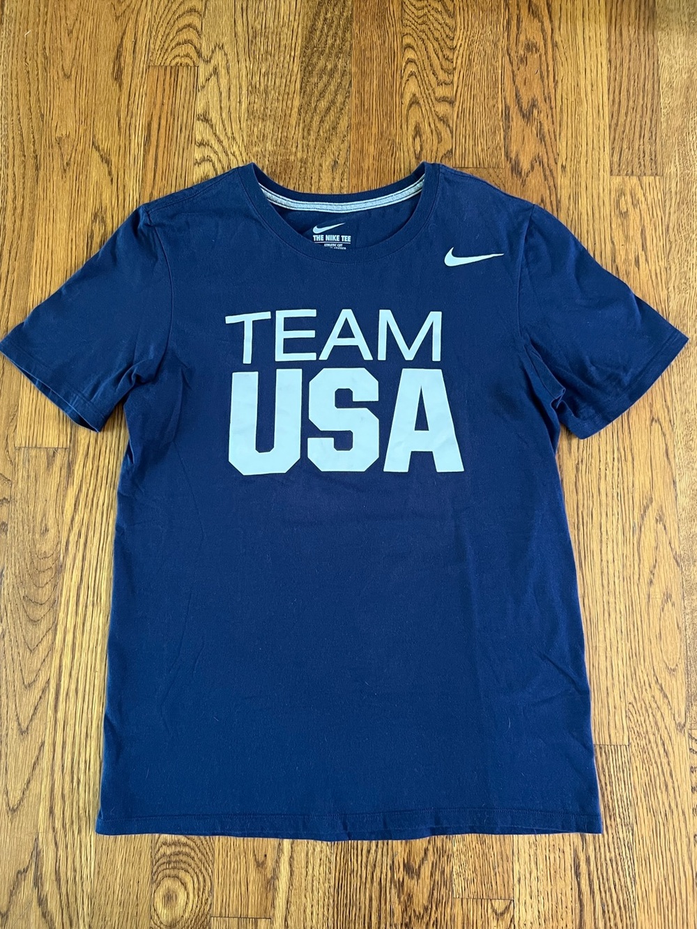 Nike Team USA Athletic Cut Small Navy Blue Shirt Top Tee